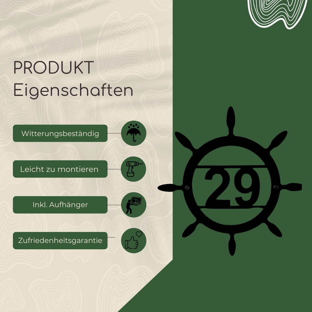 Hausnummer aus Trespa® – Steuer backboard, UV-beständig & montagefertig