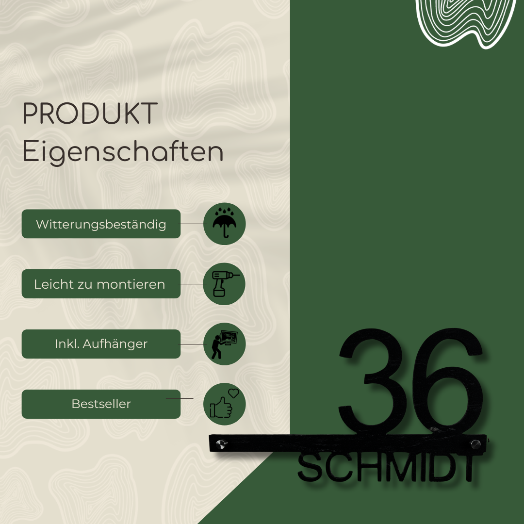Premium Hausnummer – langlebig, wetterfest, in edlem Design